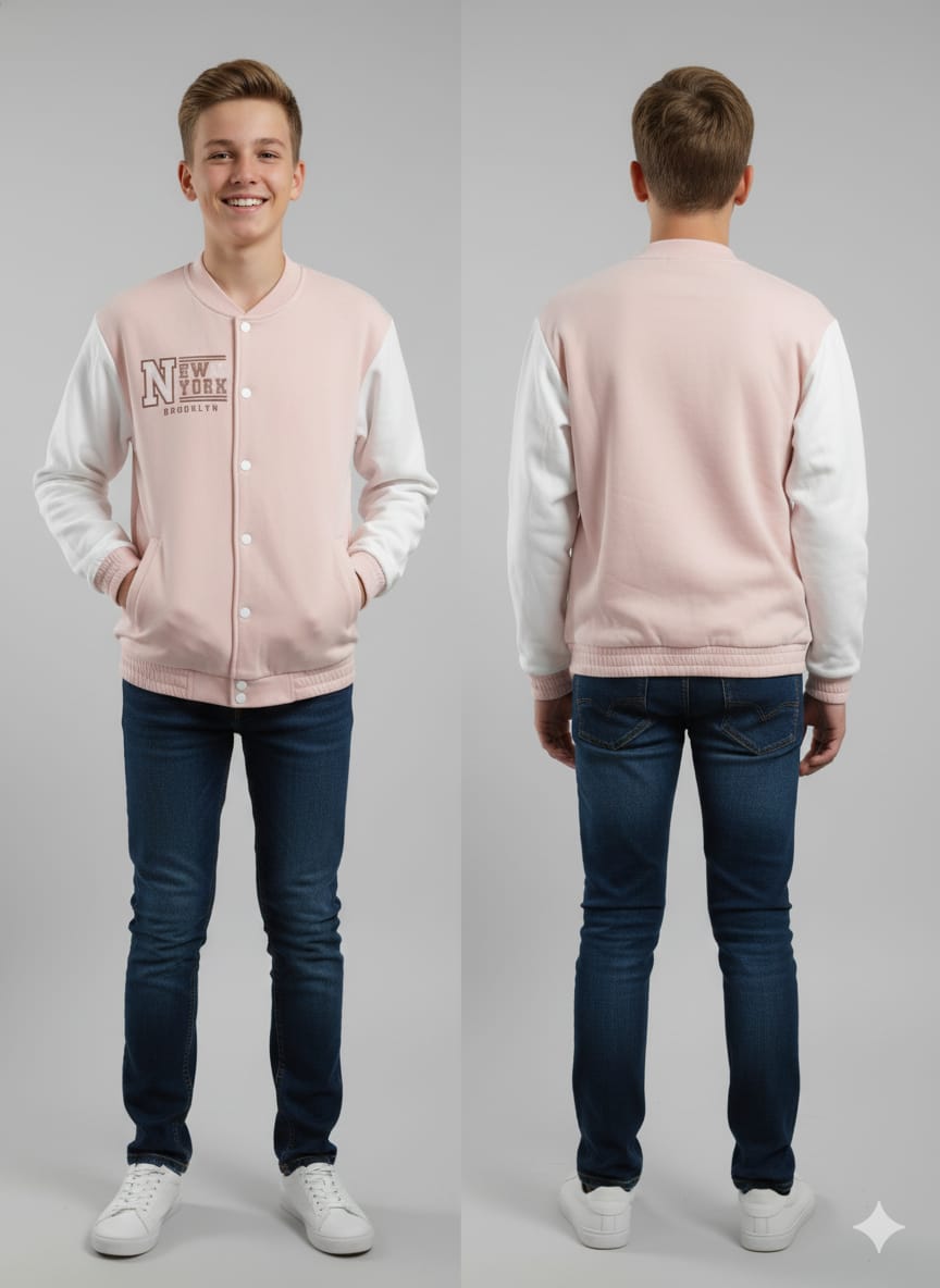 Brooklyn Varsity Jacket – Pink & White Edition