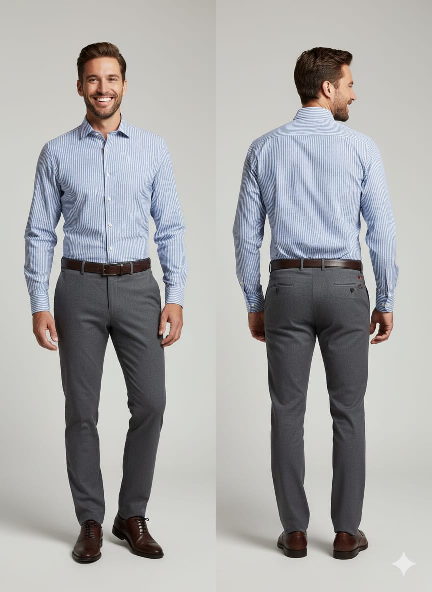 Light Blue Striped Formal Shirt