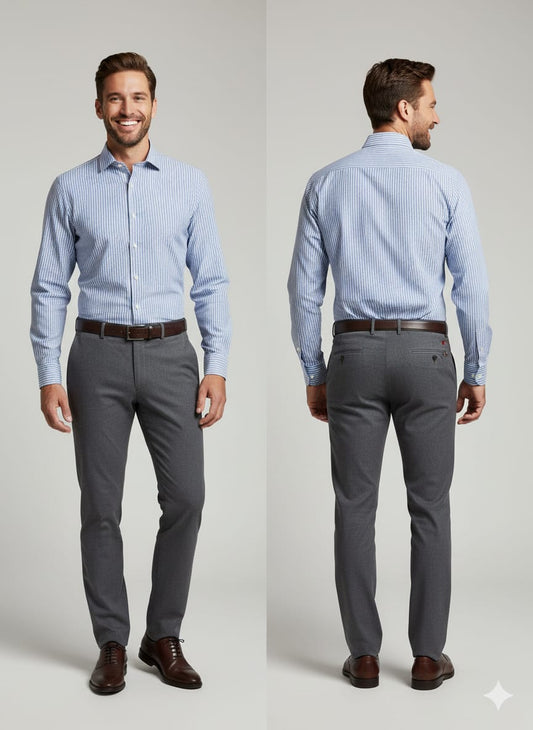 Light Blue Striped Formal Shirt