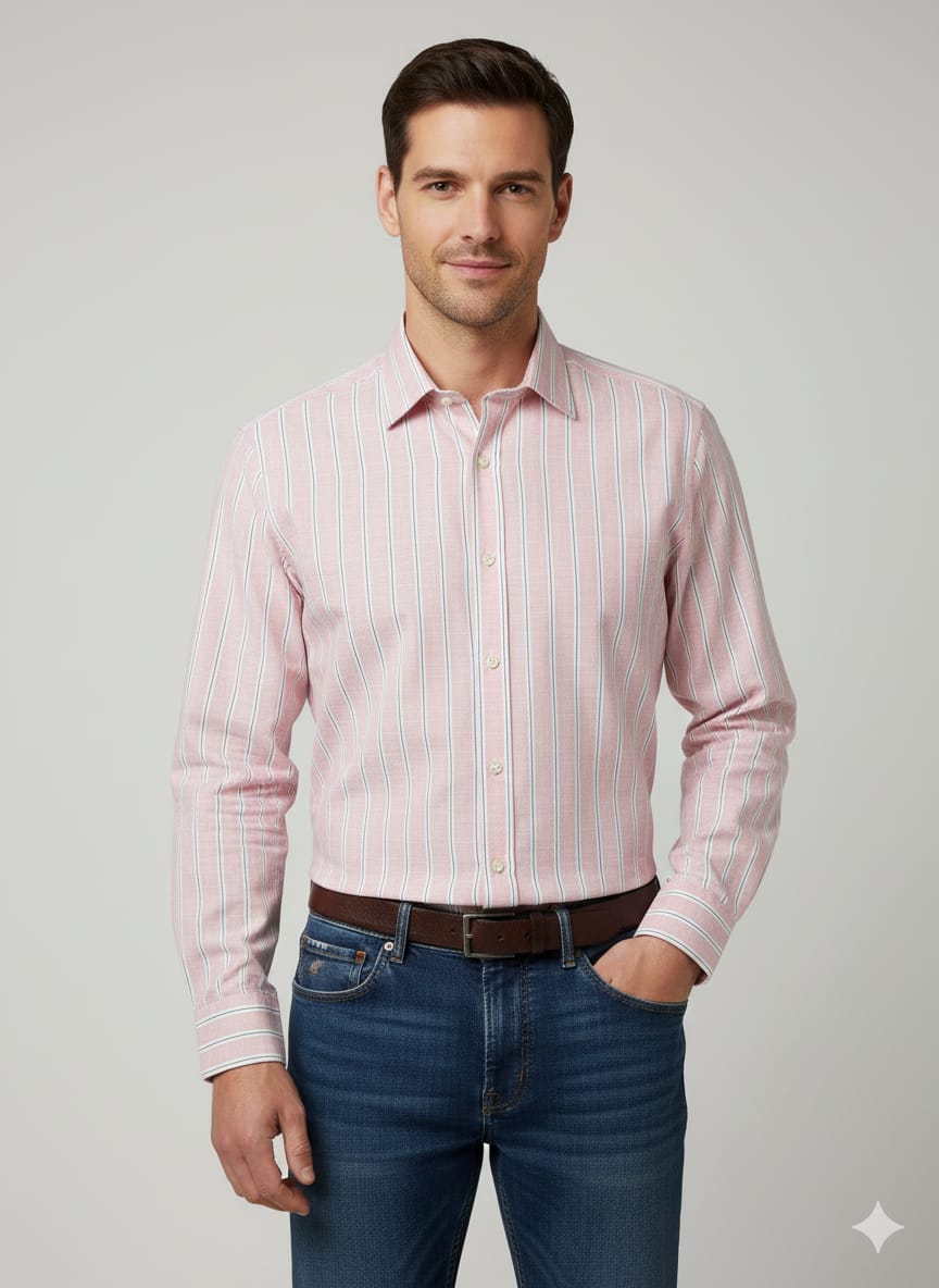 White Shirt with Embroidered Pattern