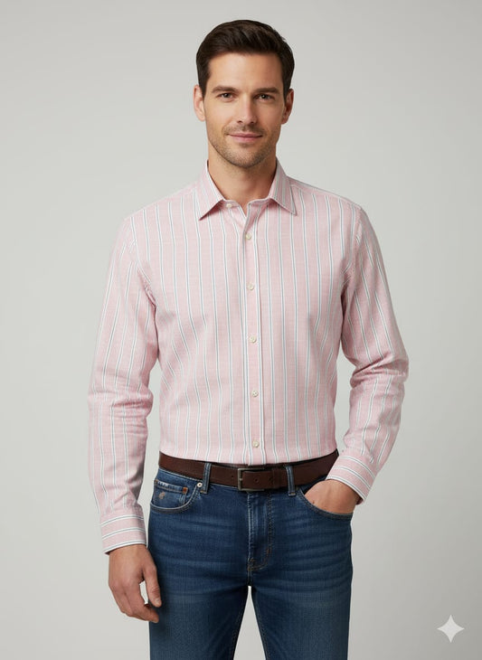 White Shirt with Embroidered Pattern